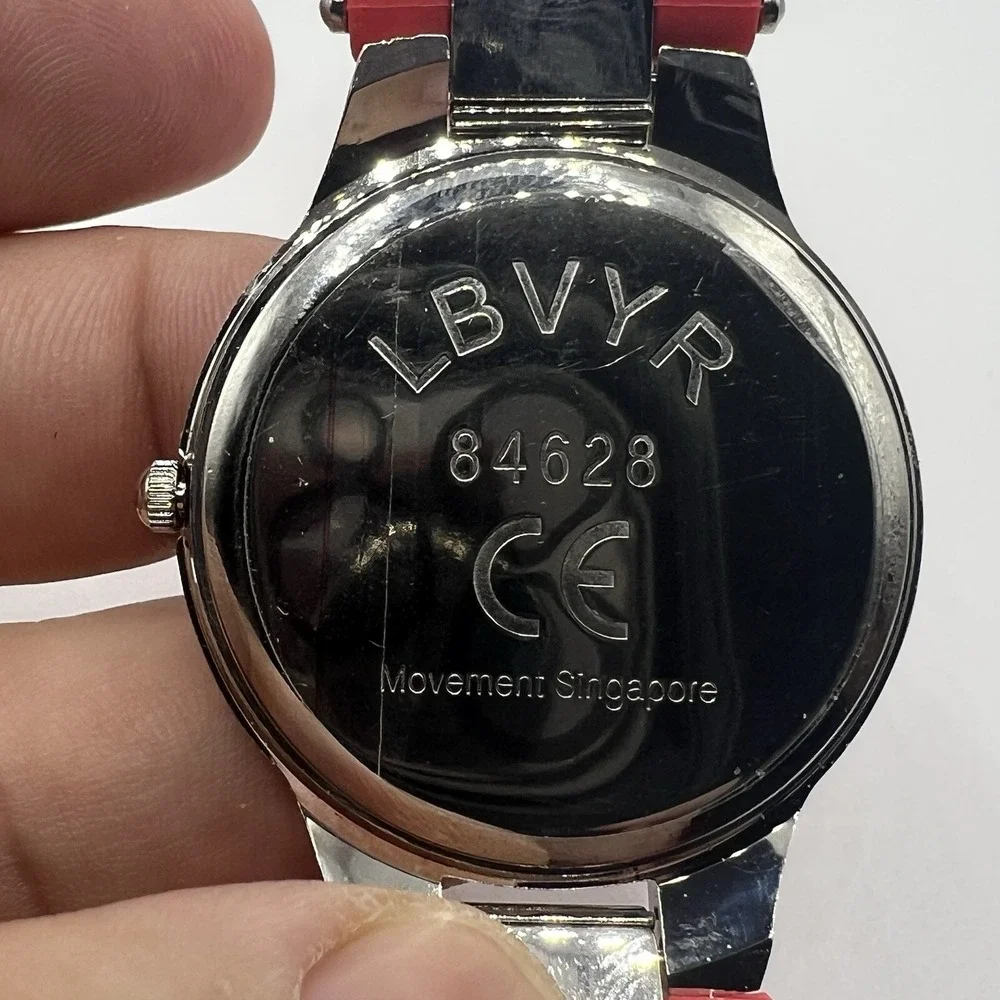 Woman's LBVYR Watch with Red Jelly‎ Band with stainless steel case gift *NEW*
